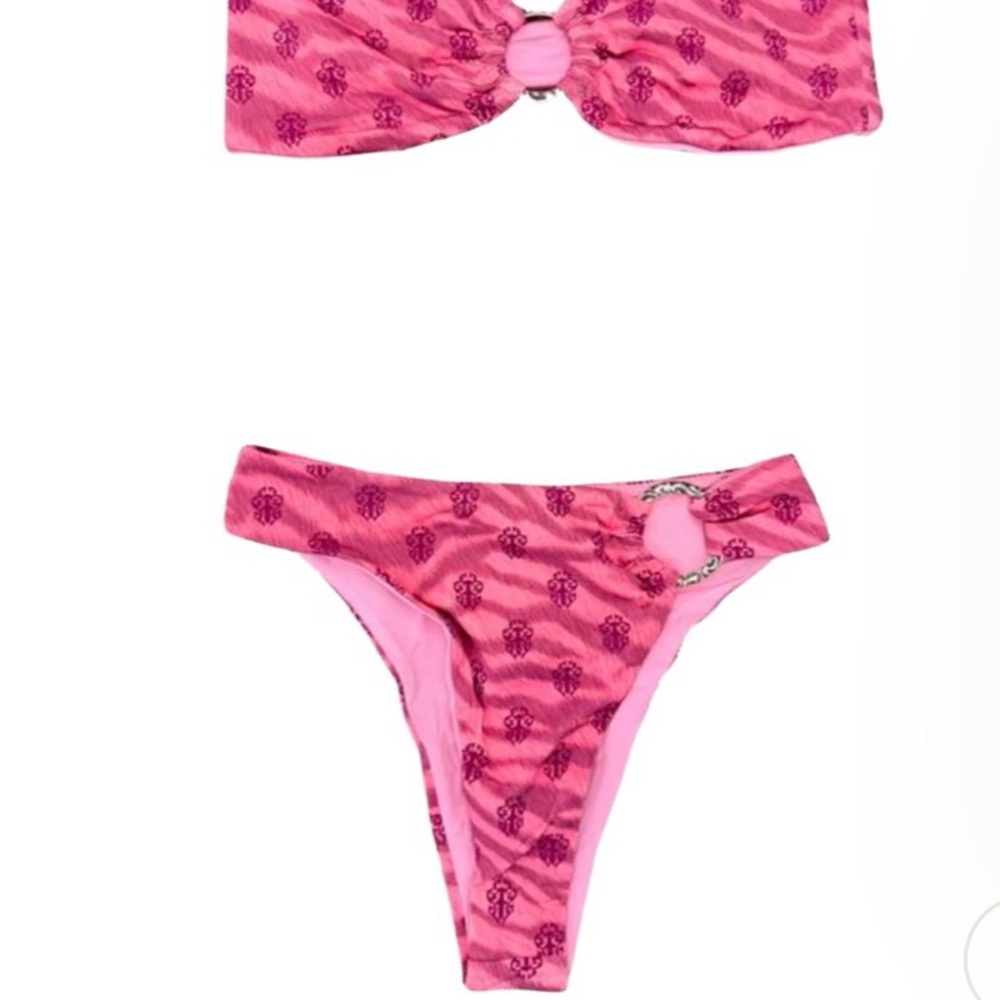 Dipped in blue chrome hearts pink authentic bikini